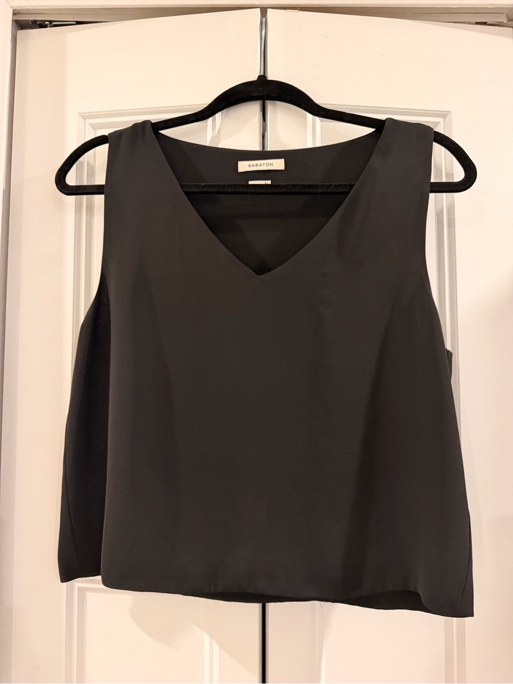 Babaton Black V-Neck Cropped Sleeveless Camisole